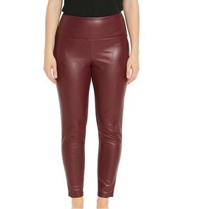 Women’s Maroon Pleather Leggings